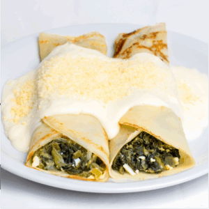 Crepes rellenos de verdura